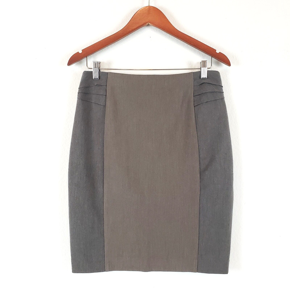 Express Womens Pencil Skirt SIZE 10 Gray Lined Stretch Casual Career Colorblock